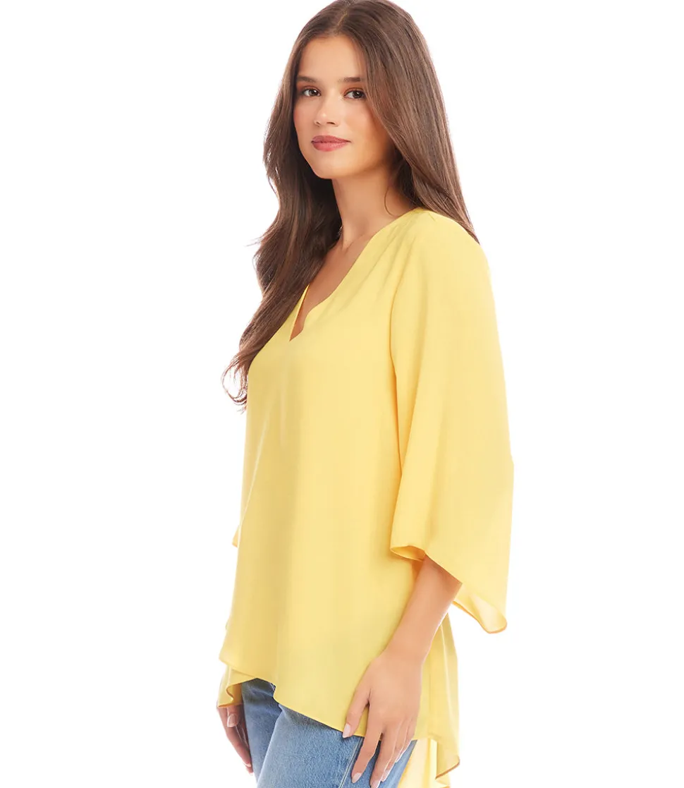 Petite Size Bracelet Sleeve Asymmetric Top
