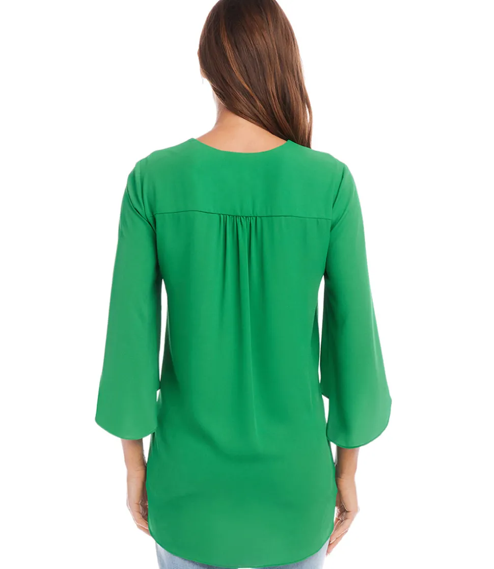 Petite Size Bracelet Sleeve Asymmetric Top