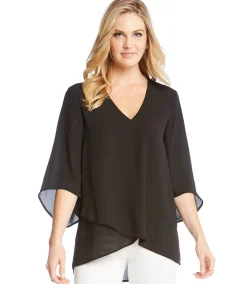 Petite Size Bracelet Sleeve Asymmetric Top