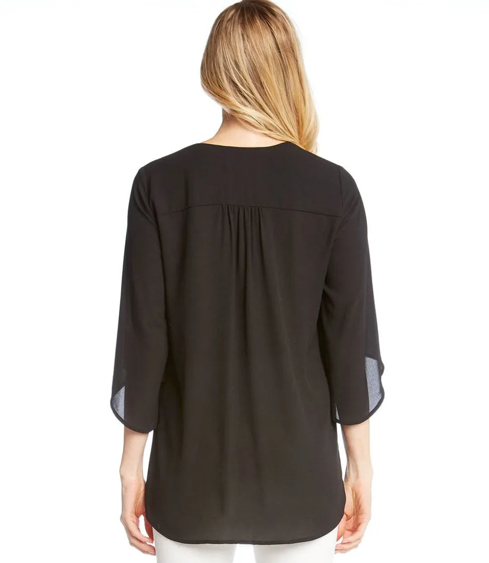 Petite Size Bracelet Sleeve Asymmetric Top