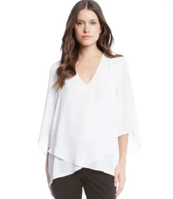 Petite Size Bracelet Sleeve Asymmetric Top