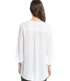 Petite Size Bracelet Sleeve Asymmetric Top