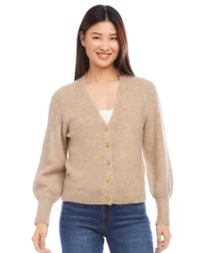 Petite Size Button Up Cardigan Sweater