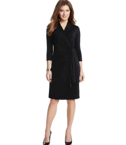 Petite Size Cascade Wrap Dress
