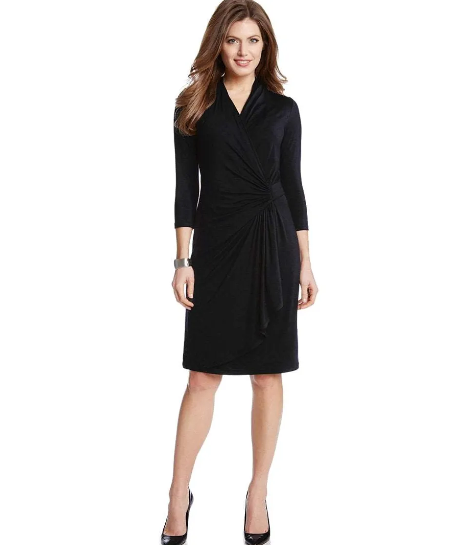 Petite Size Cascade Wrap Dress