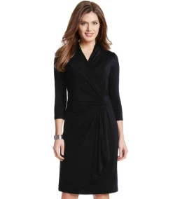 Petite Size Cascade Wrap Dress