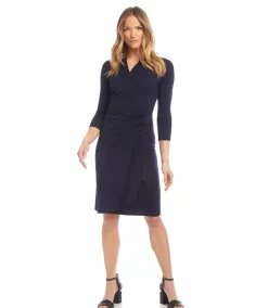 Petite Size Cascade Wrap Dress