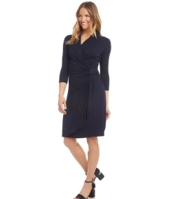 Petite Size Cascade Wrap Dress