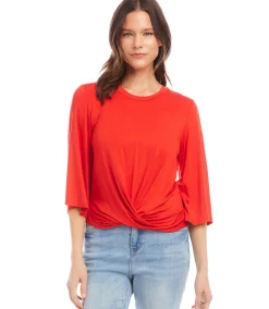 Petite Size Drape Front Top