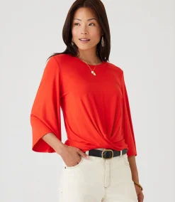 Petite Size Drape Front Top