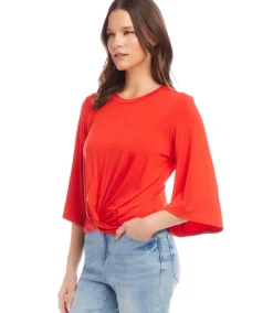 Petite Size Drape Front Top