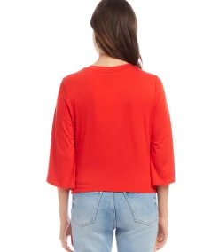 Petite Size Drape Front Top