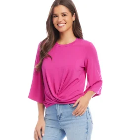 Petite Size Drape Front Top