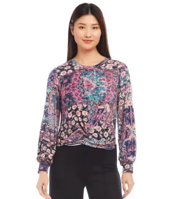 Petite Size Drape Front Top