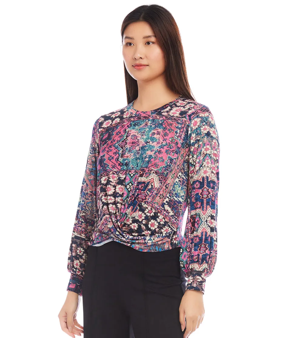 Petite Size Drape Front Top