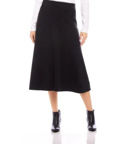 Petite Size Faux Suede Midi Skirt