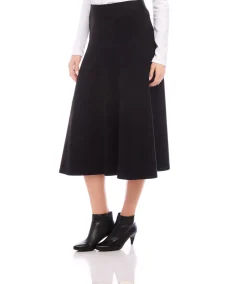 Petite Size Faux Suede Midi Skirt