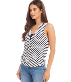 Petite Size Layered Drape Front Top
