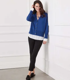 Petite Size Layered Sweater Cardigan