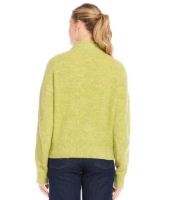 Petite Size Mock Neck Boucle Sweater