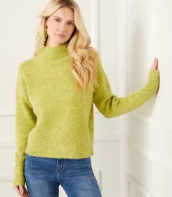 Petite Size Mock Neck Boucle Sweater