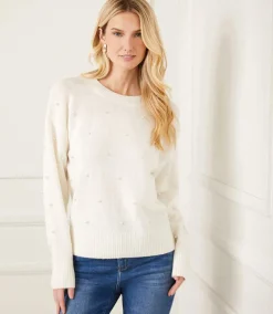 Petite Size Pearl Crewneck Sweater