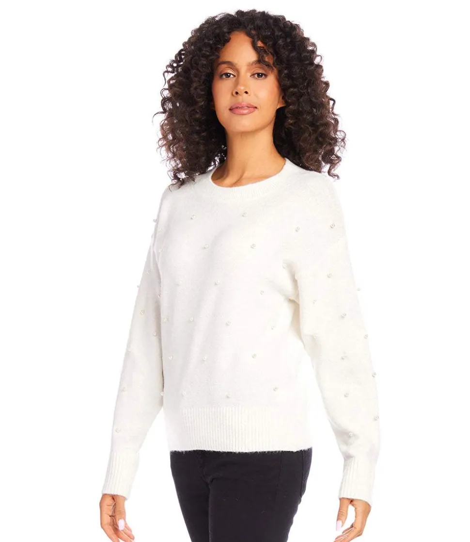 Petite Size Pearl Crewneck Sweater