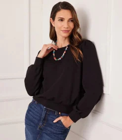 Petite Size Puff Sleeve Sweatshirt
