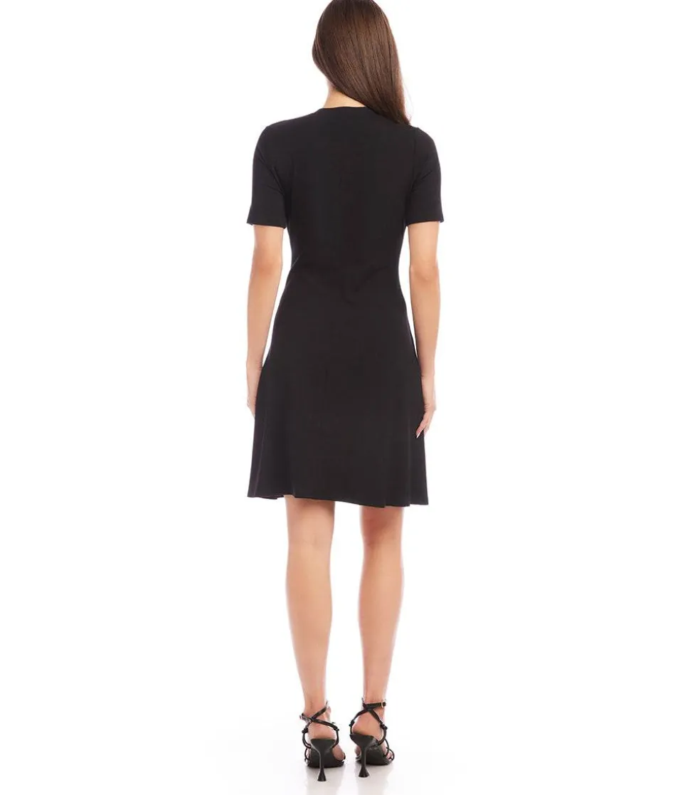 Petite Size Short Sleeve A-Line Dress