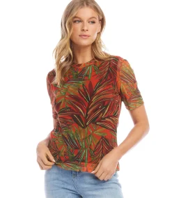 Petite Size Short Sleeve Mesh Top