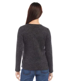 Petite Size Side Tie Metallic Top
