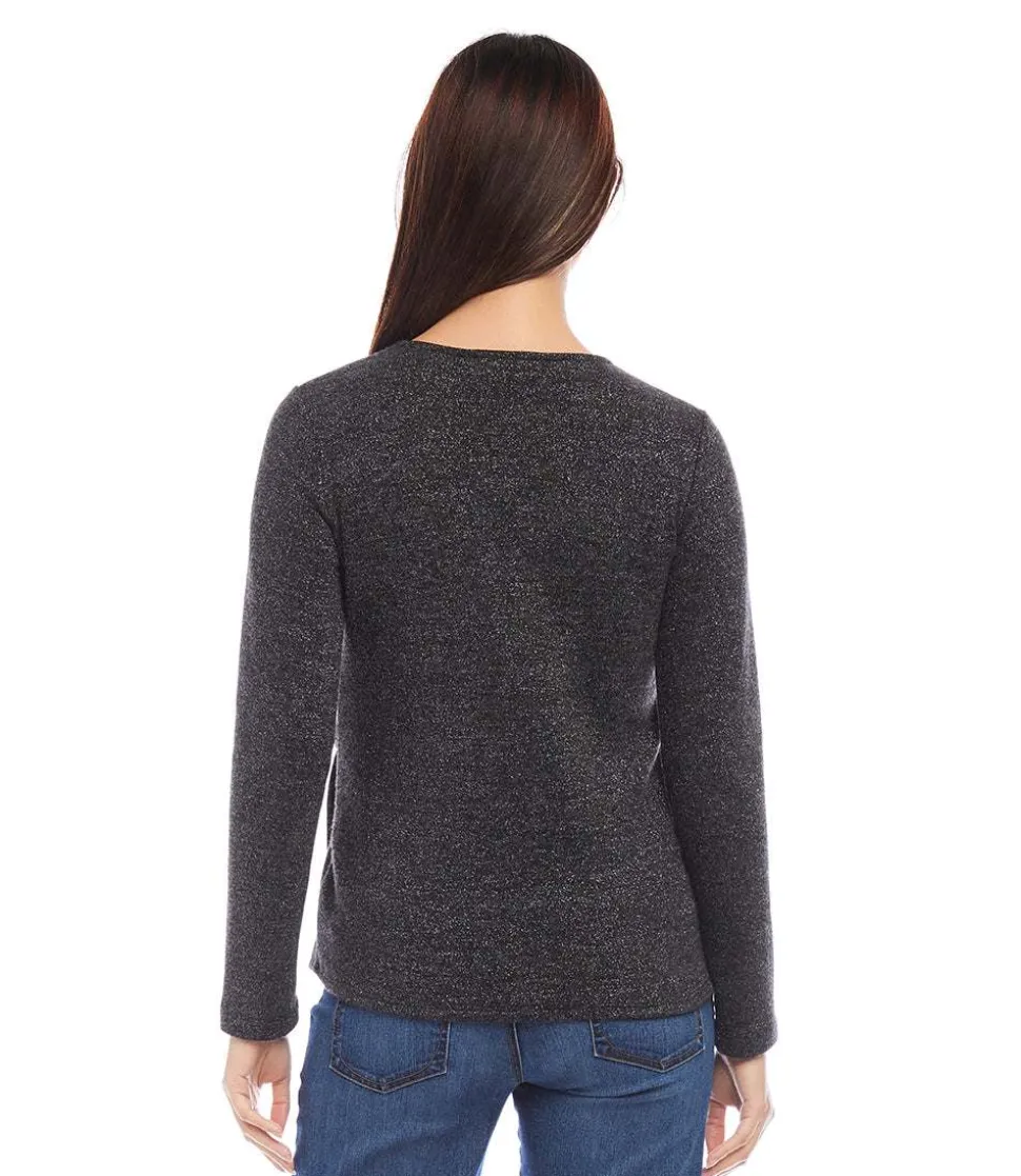 Petite Size Side Tie Metallic Top
