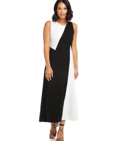 Petite Size Sleeveless Colorblock Dress