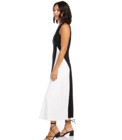 Petite Size Sleeveless Colorblock Dress