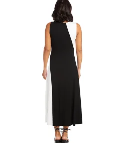 Petite Size Sleeveless Colorblock Dress