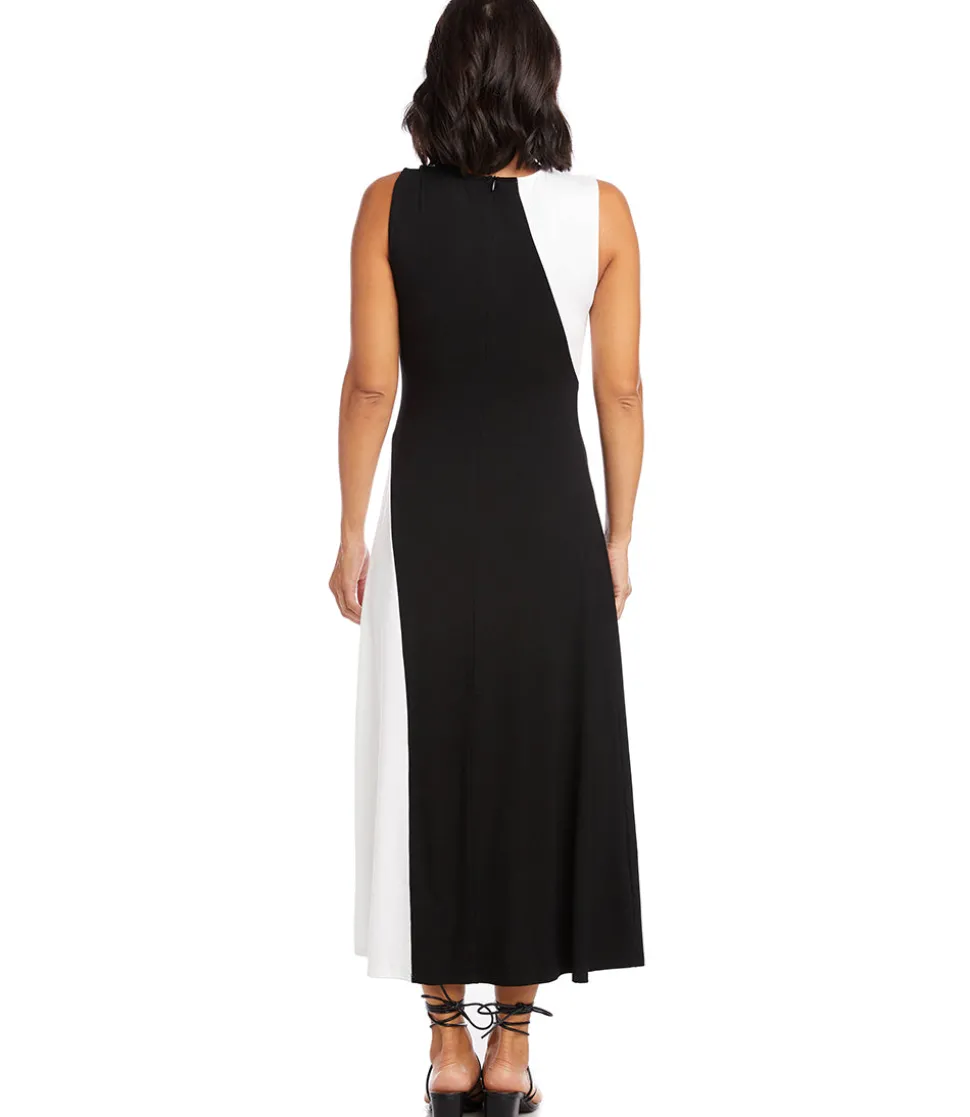 Petite Size Sleeveless Colorblock Dress