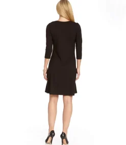 Petite Size Three Quarter Sleeve A-Line Dress