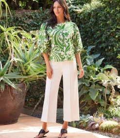 Pintuck Wide Leg Pants