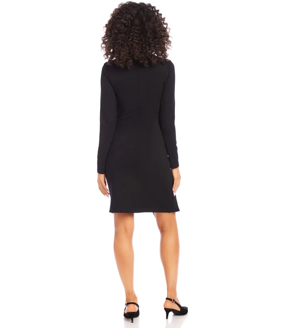 Pleated Faux Wrap Dress