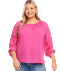 Plus Size Blouson Sleeve Top