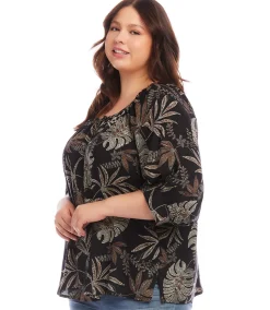 Plus Size Blouson Sleeve Top