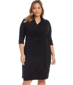 Plus Size Cascade Wrap Dress