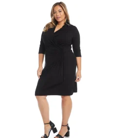 Plus Size Cascade Wrap Dress