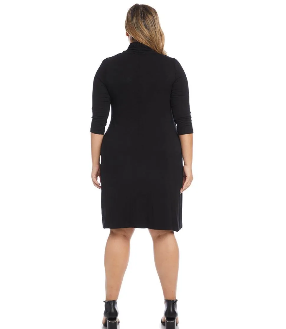 Plus Size Cascade Wrap Dress