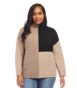 Plus Size Colorblock Sweater