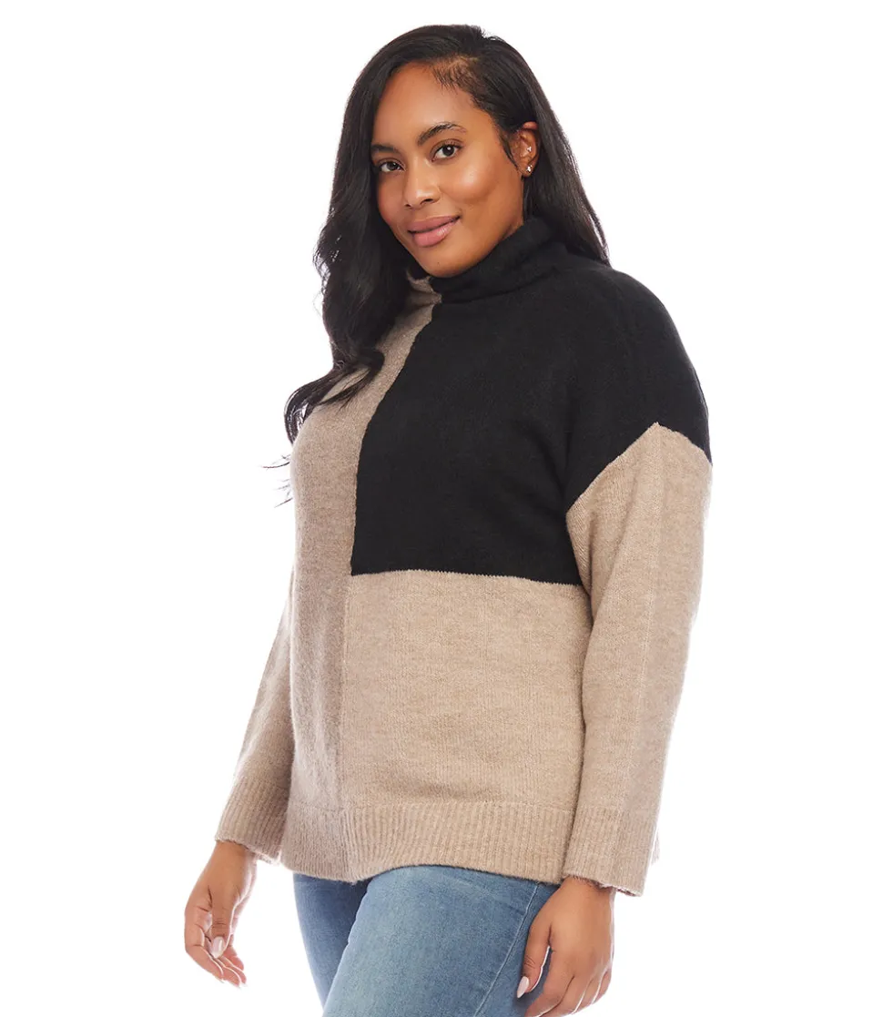 Plus Size Colorblock Sweater