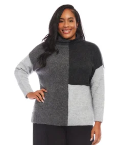 Plus Size Colorblock Sweater
