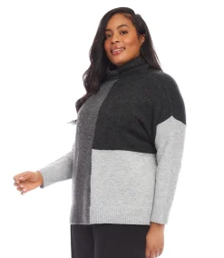 Plus Size Colorblock Sweater