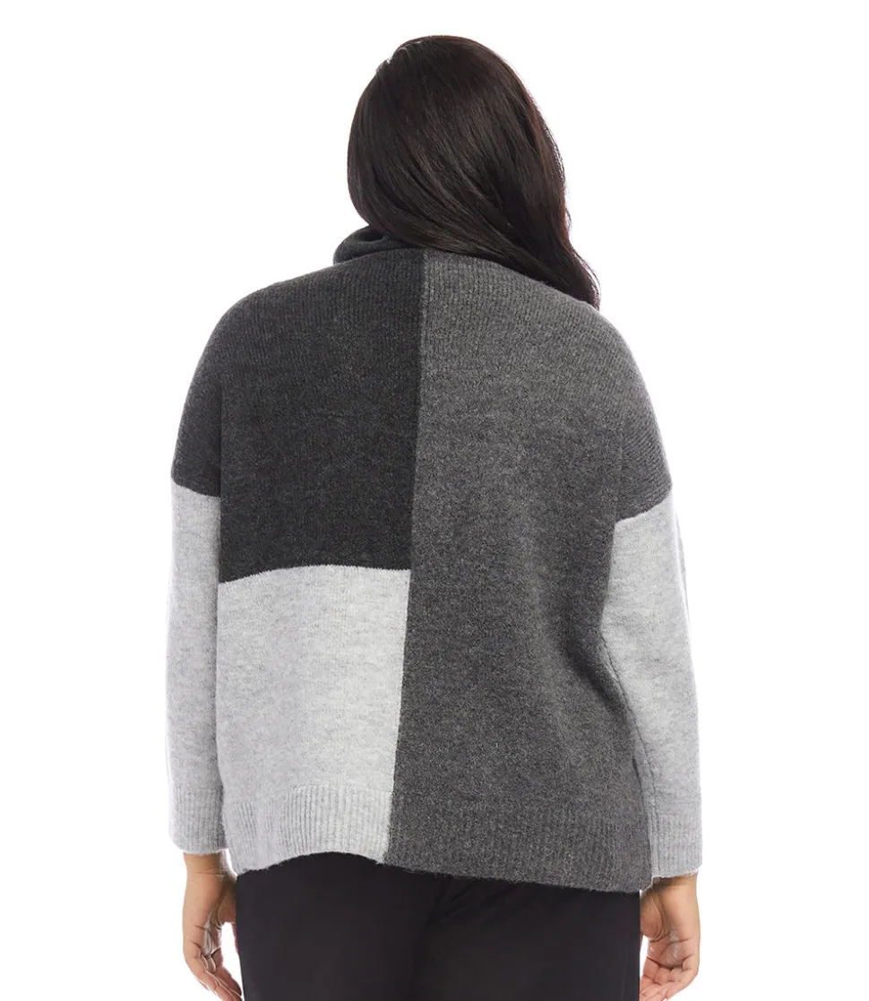 Plus Size Colorblock Sweater