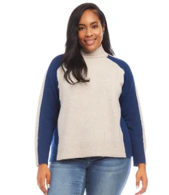 Plus Size Colorblock Sweater